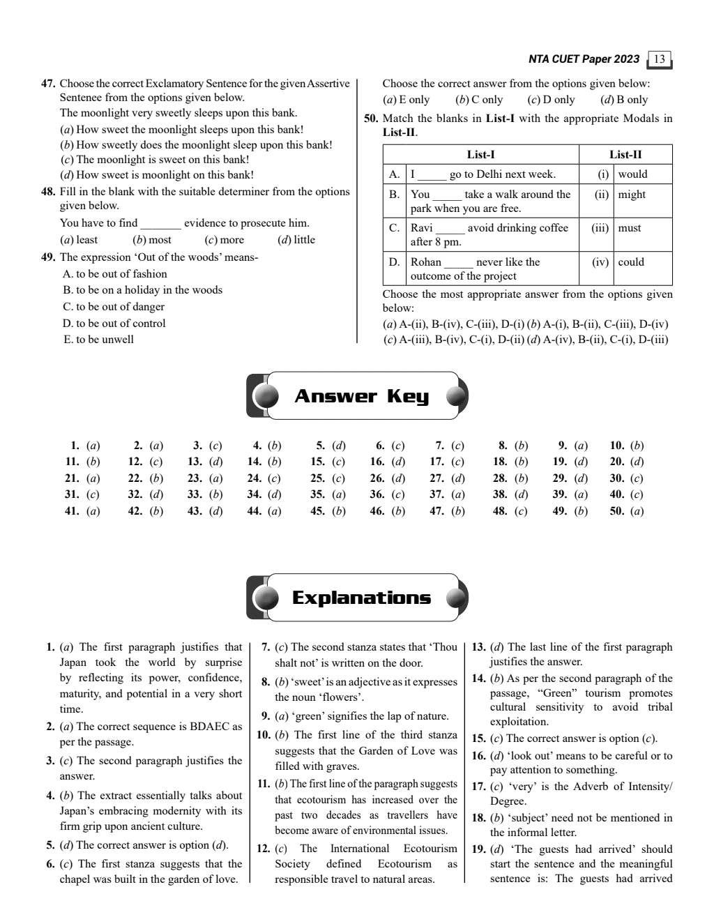NTA CUET UG General Test & English Combined Mock Test and Past Year Papers For 2024 Exam l FREE Online CBT
