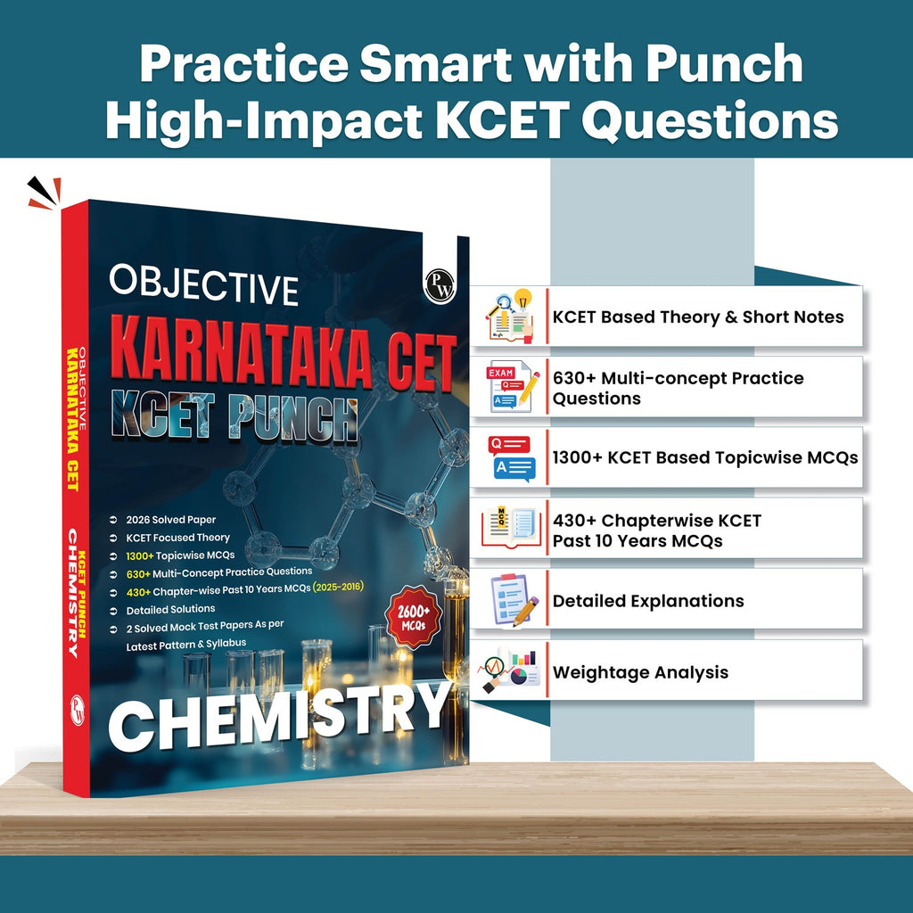 PW Karnataka CET (KCET) Objective NCERT Punch Chemistry For KCET 2027 Exam l Topicwise Theory with 2650+ MCQs | KCET 10 Years PYQs and Mock Tests
