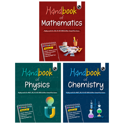 Handbook Physics, Chemistry, Maths Combo Set of 3 Books For 2026-27 Exams | Highly Useful For JEE, CBSE Class 11-12 & Other Competitive Exams | Quick Revision Book | Important NCERT Lines