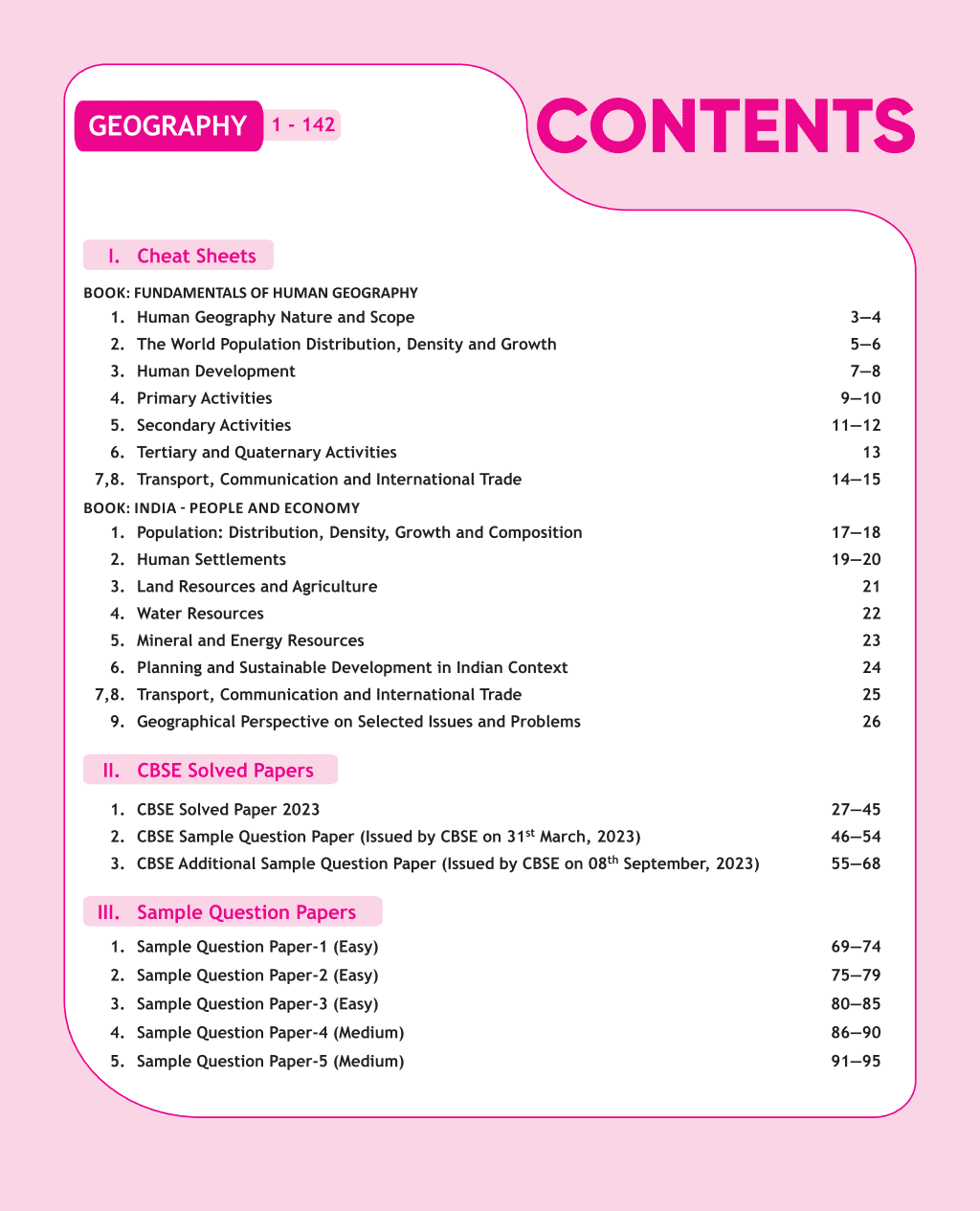 CBSE 11 Sample Question Papers Class 12 Geography for 2024 Exam (Mock Test Paper) Adhering to Competency - Based Learning | Embedded Videos and Cheat Sheet for Revision | PYQ 2023 Solved Paper