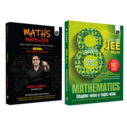 Maths Made EJEE Class 11 Handwritten Notes By Sachin Jakhar and JEE Main 8 Years All 162 Shifts Online Previous Years Solved Papers Chapterwise & Topicwise PYQs Combo Set of 2