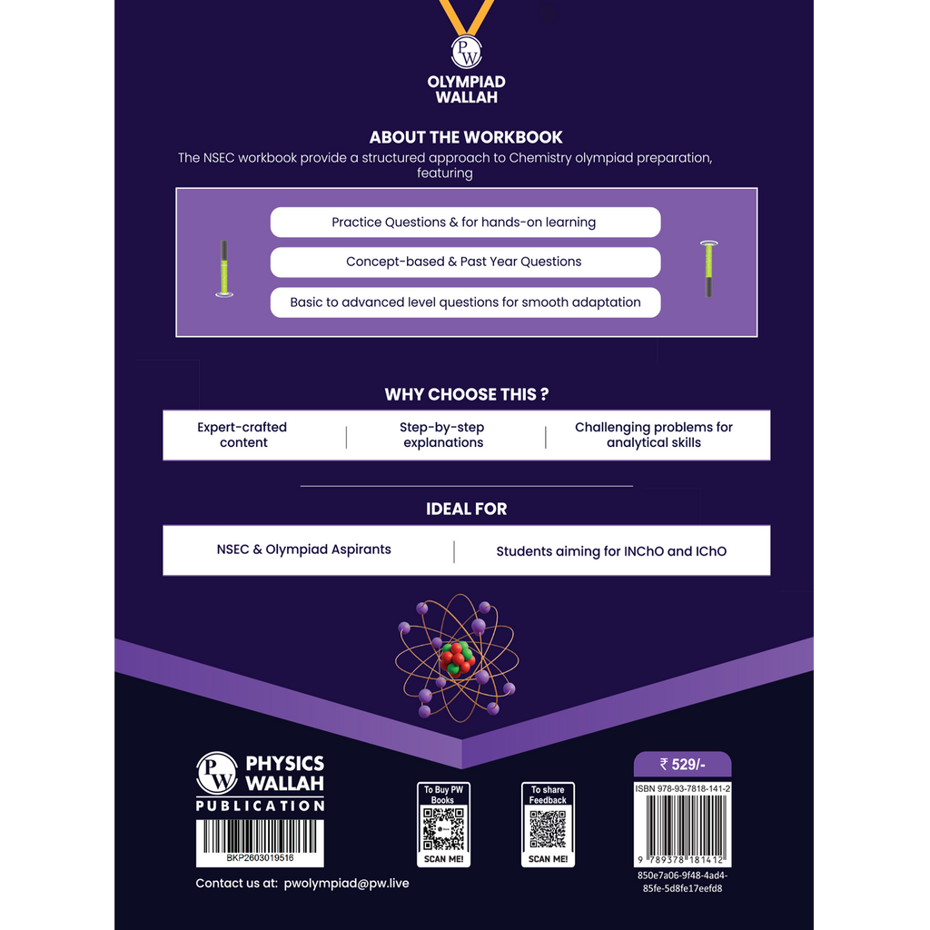 Olympiad Wallah NSEC Class 11 Advanced Chemistry (Part 2) For 2026 | For NSEC, INChO & IChO Exam | Expert Crafted Content | PYQ, Practice Questions, Detailed Solutions
