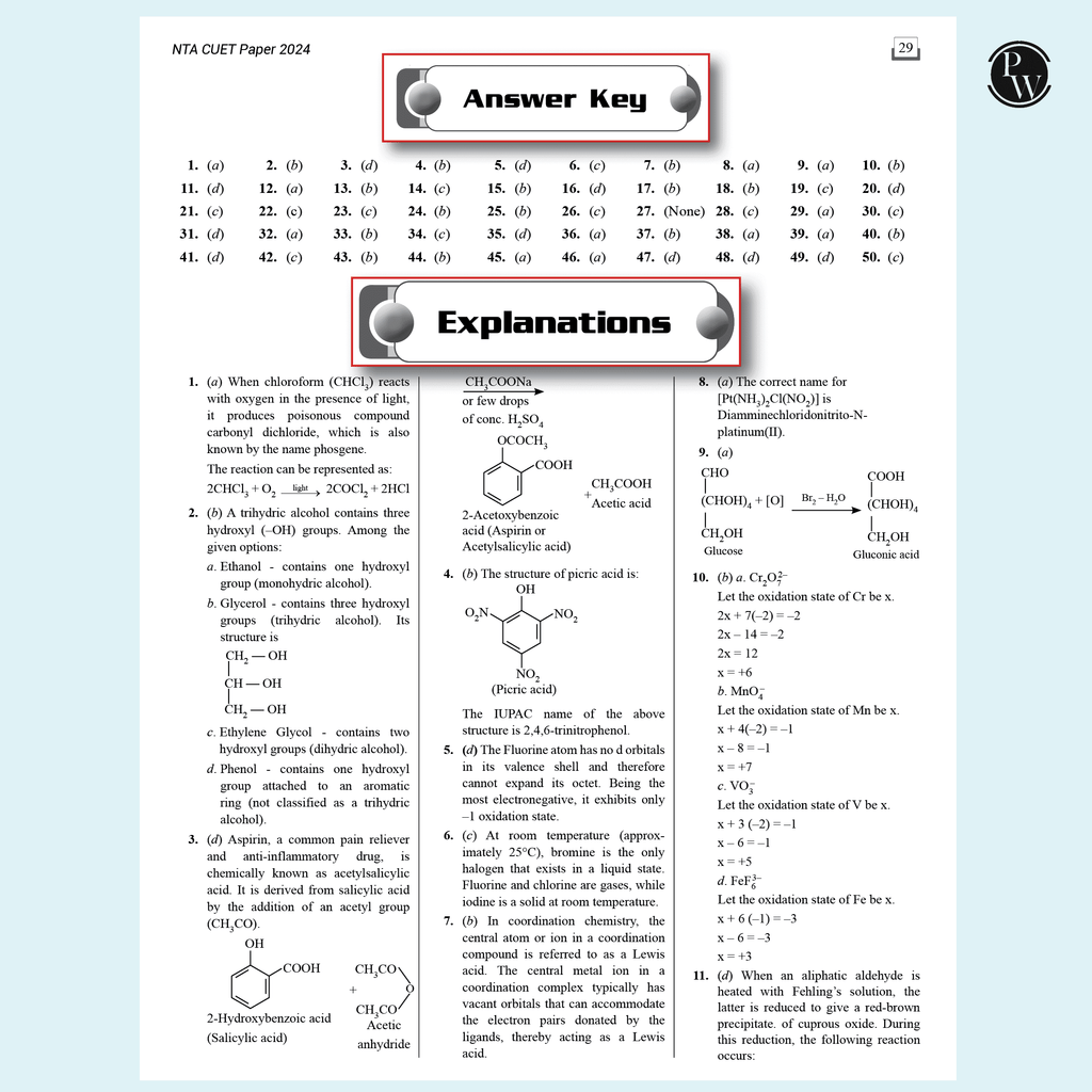 CUET (UG) Chemistry 2025 Chapterwise & Topicwise Question Bank with Past Year Questions (PYQs upto 2024) and Mock Tests l Chapterwise Revision Sheets