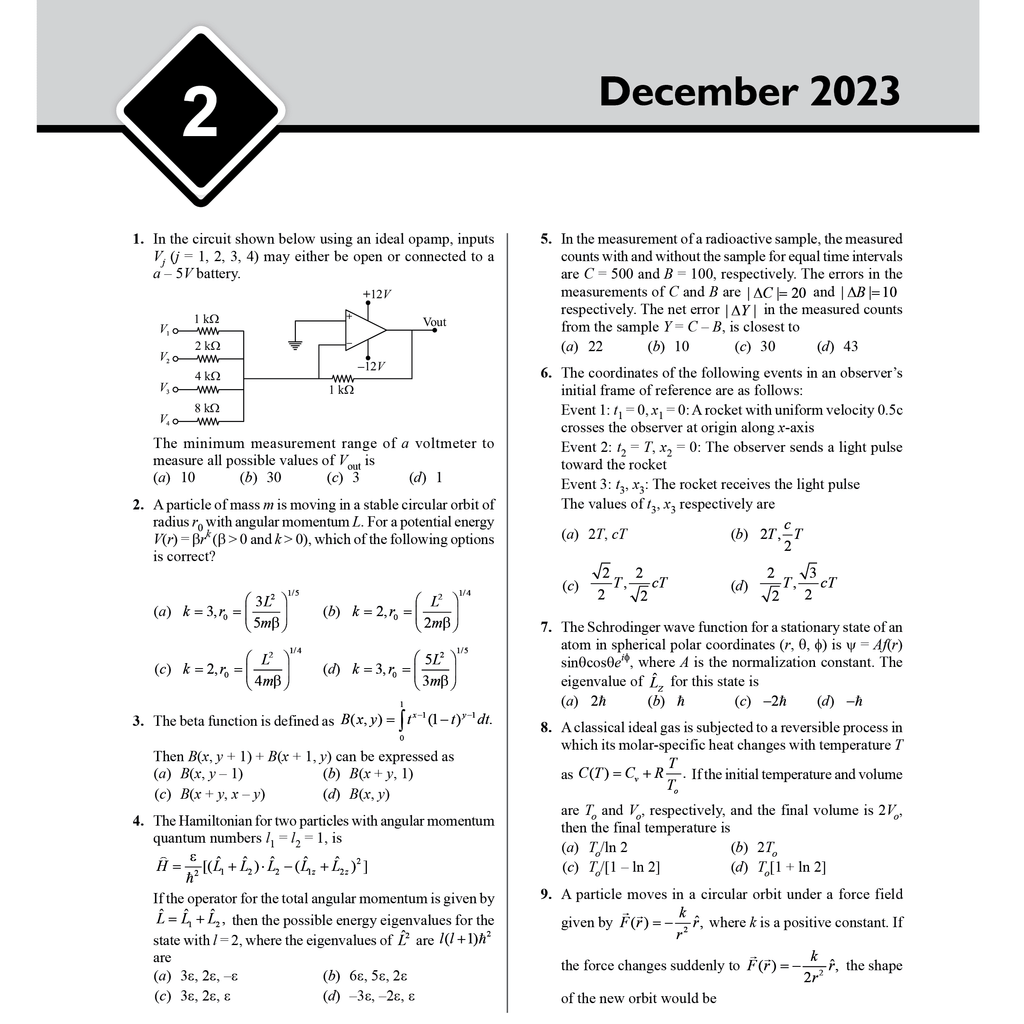 CSIR - NET Recap Physical Sciences Chapterwise and Yearwise Previous Years Solved Papers (PYQ) Latest 2015 June 24 Exam Questions Covered l TIFR, JEST, GATE and IIT JAM Exams