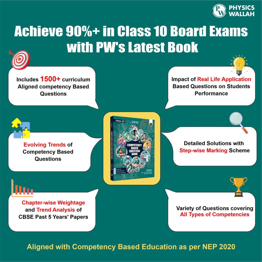 CBSE Class 10 Competency Based Question Bank For Board Exam l Science, Mathematics, Social Science | 1500+ Real Life Applications Based Questions| Aligned with Latest CBSE SQP 2024-25