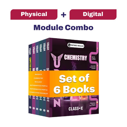 Udaan For Class 10 Physics, Chemistry, Mathematics Part A & B, Biology, Competitive Booklet Combo Set of 6 Books (2026 Edition) WIth  Digital Book