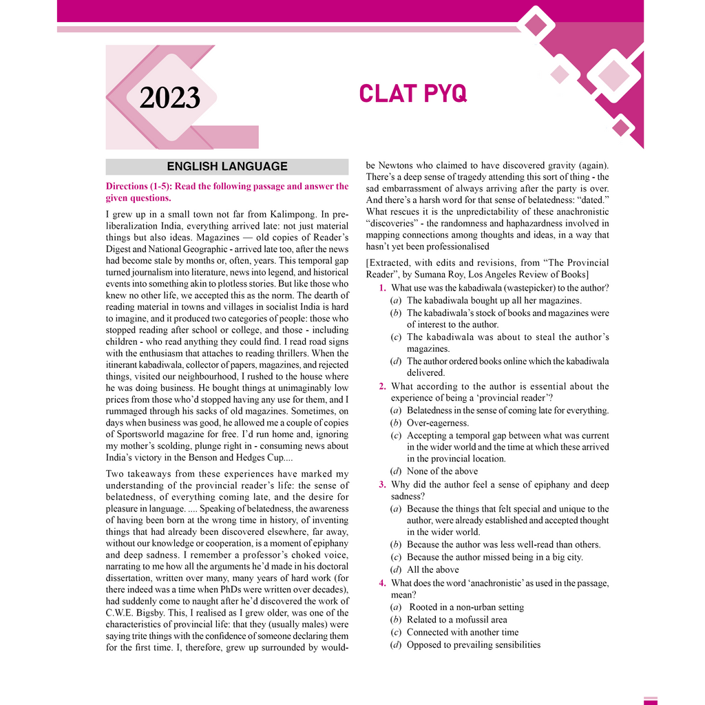 CLAT & AILET 14 Previous Years Solved Papers (2020-2026) Yearwise with Detailed Explanation For 2027 Exam