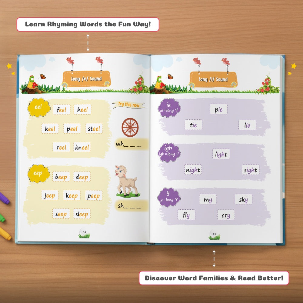 My First 1200 Phonics Activity Book For Kids | Learn Word Families, Short & Long Vowels, Alphabet & Special Sounds, Blending, Word Formatting & Sight Words | Montessori Activity Book For Kids