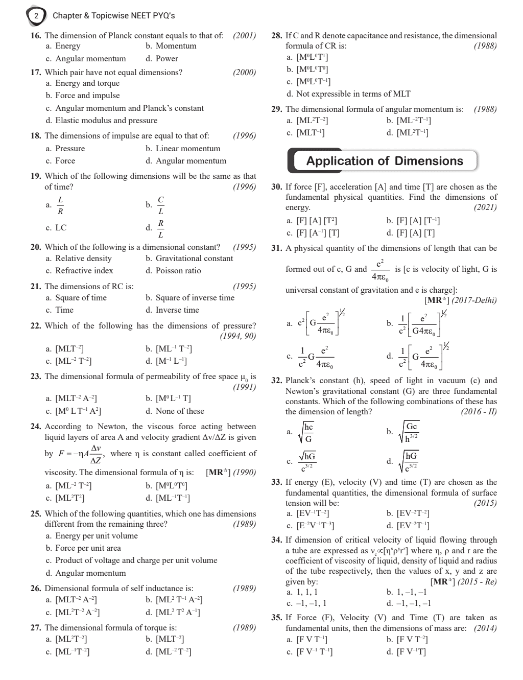 37 Years NEET Previous Year Solved Question Papers Physics PYQs Chapterwise Topicwise Solutions For NEET Exam 2025 with Newly Added Topics