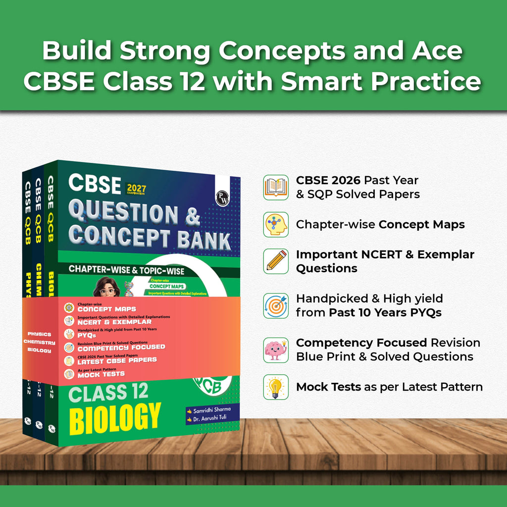 CBSE Question & Concept Bank (QCB) Class 12 Physics, Chemistry, Biology COMBO Set of 3 Books Chapterwise & Topicwise Solved Questions For 2027 Exams