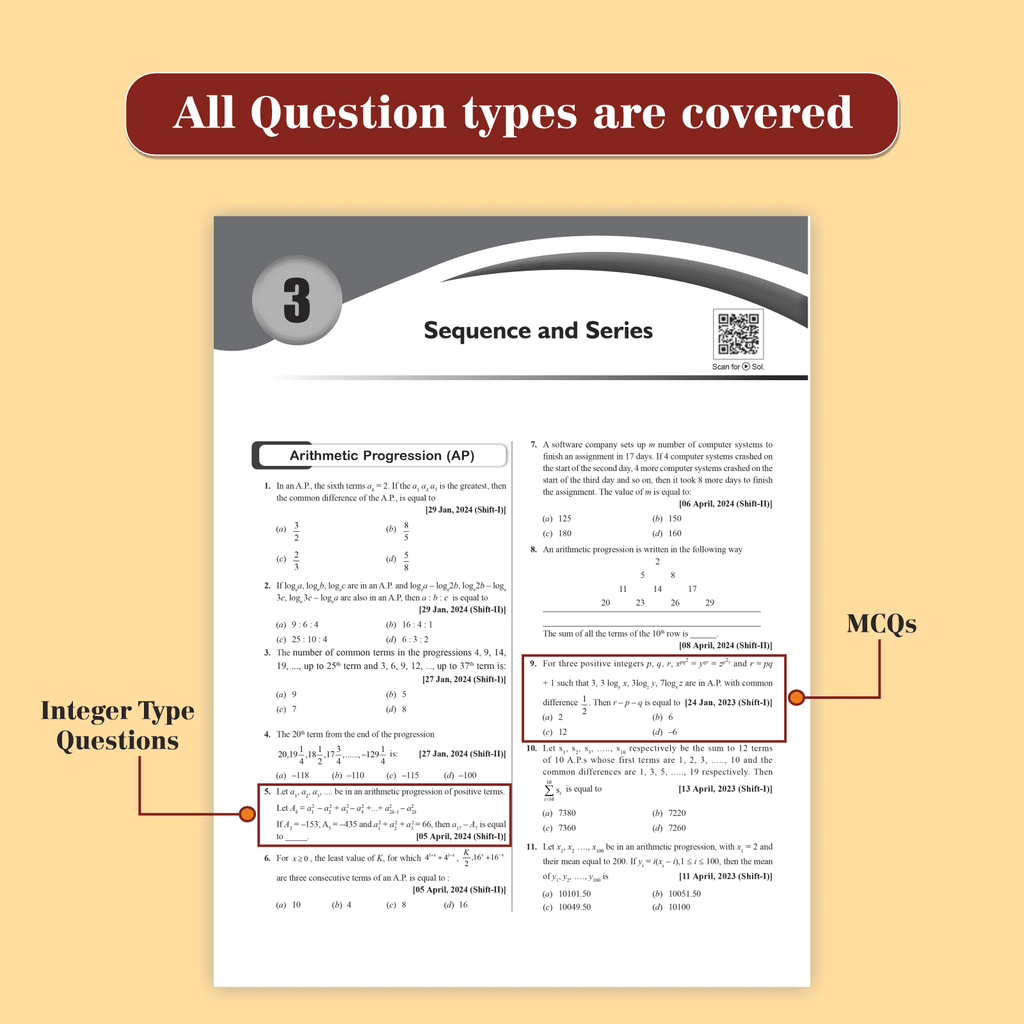 JEE Main 6 Years (2019-2024) Physics, Chemistry, Mathematics Set of 3 Books All Shifts Online Previous Years Solved Papers Chapterwise and Topicwise PYQs For JEE Main 2025 Exams