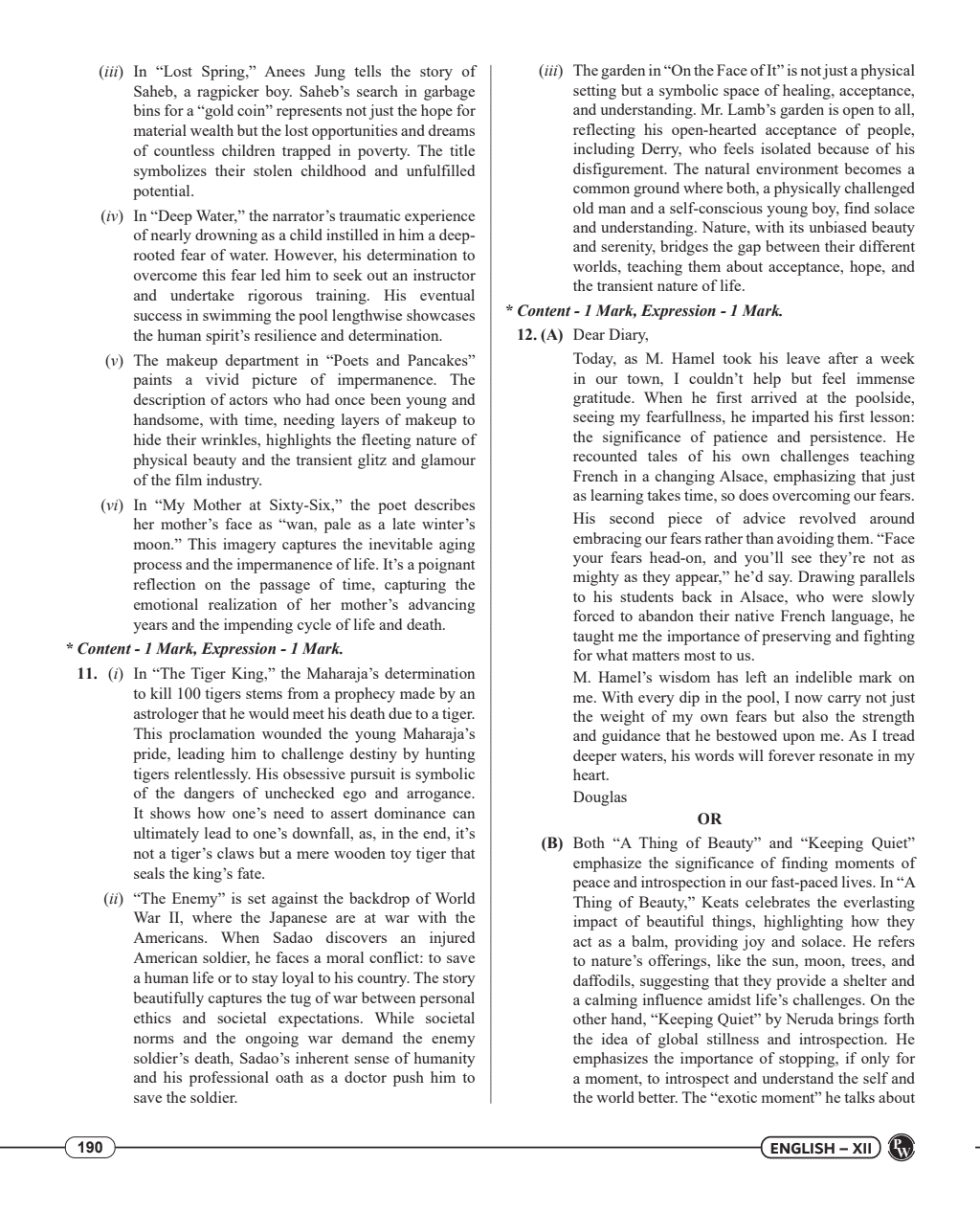 CBSE 15 Sample Question Papers Class 12 English for 2024 Exam (Mock Test Paper) Adhering to Competency - Based Learning | Embedded Videos and Cheat Sheet for Revision | PYQ 2023 Solved Paper