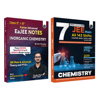 EaJEE Handwritten Notes For Inorganic Chemistry By Om Pandey & JEE Main 7 Years All 143 Shifts Online Previous Years Solved Papers Chapterwise & Topicwise PYQs Combo Set of 2