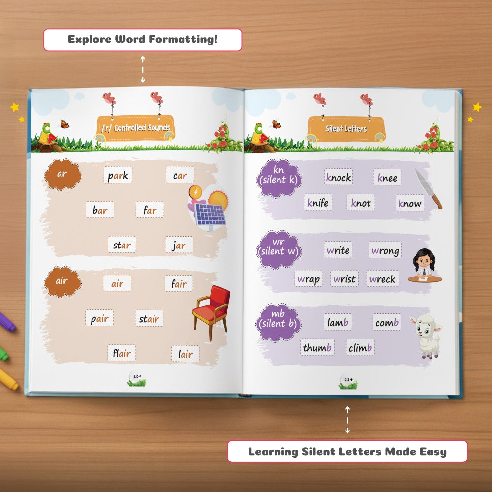 My First 1200 Phonics Activity Book For Kids | Learn Word Families, Short & Long Vowels, Alphabet & Special Sounds, Blending, Word Formatting & Sight Words | Montessori Activity Book For Kids