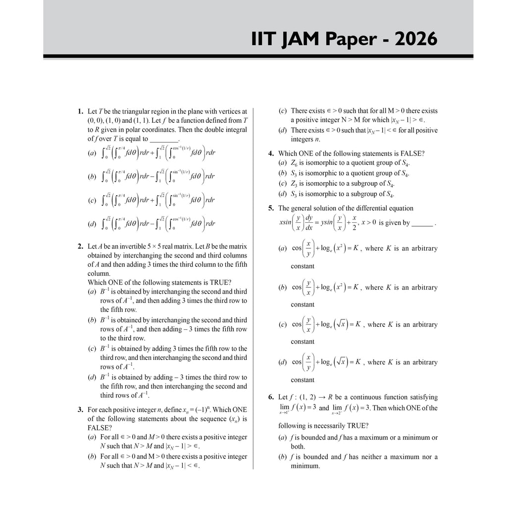 PW IIT JAM Recap 22 Years Mathematics PYQ Chapterwise & Yearwise Previous Year Solved Papers (2026-2005) with 5 Mock Tests l Latest Exam Questions Covered