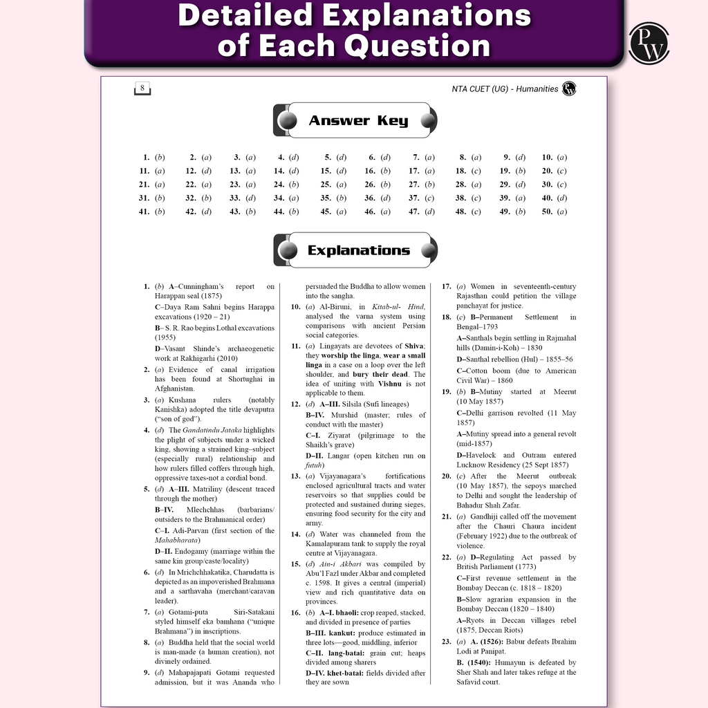 NTA CUET (UG) Humanities Stream 58 Past Years Solved Papers (2025-2022) & Mock Tests For Exam 2026 | 2850+ MCQs with Free Online CBT