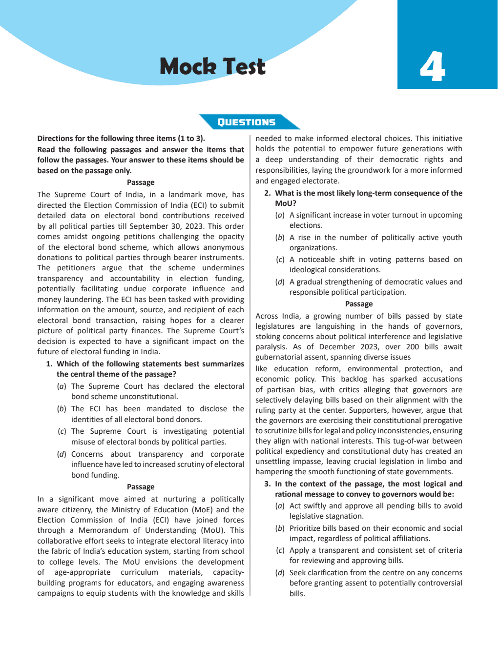 UPSC CSAT Wallah 10 Previous Years Solved Questions (2014-23) with 4 Mock Tests and Quick Revision Formulas For Civil Services Exam