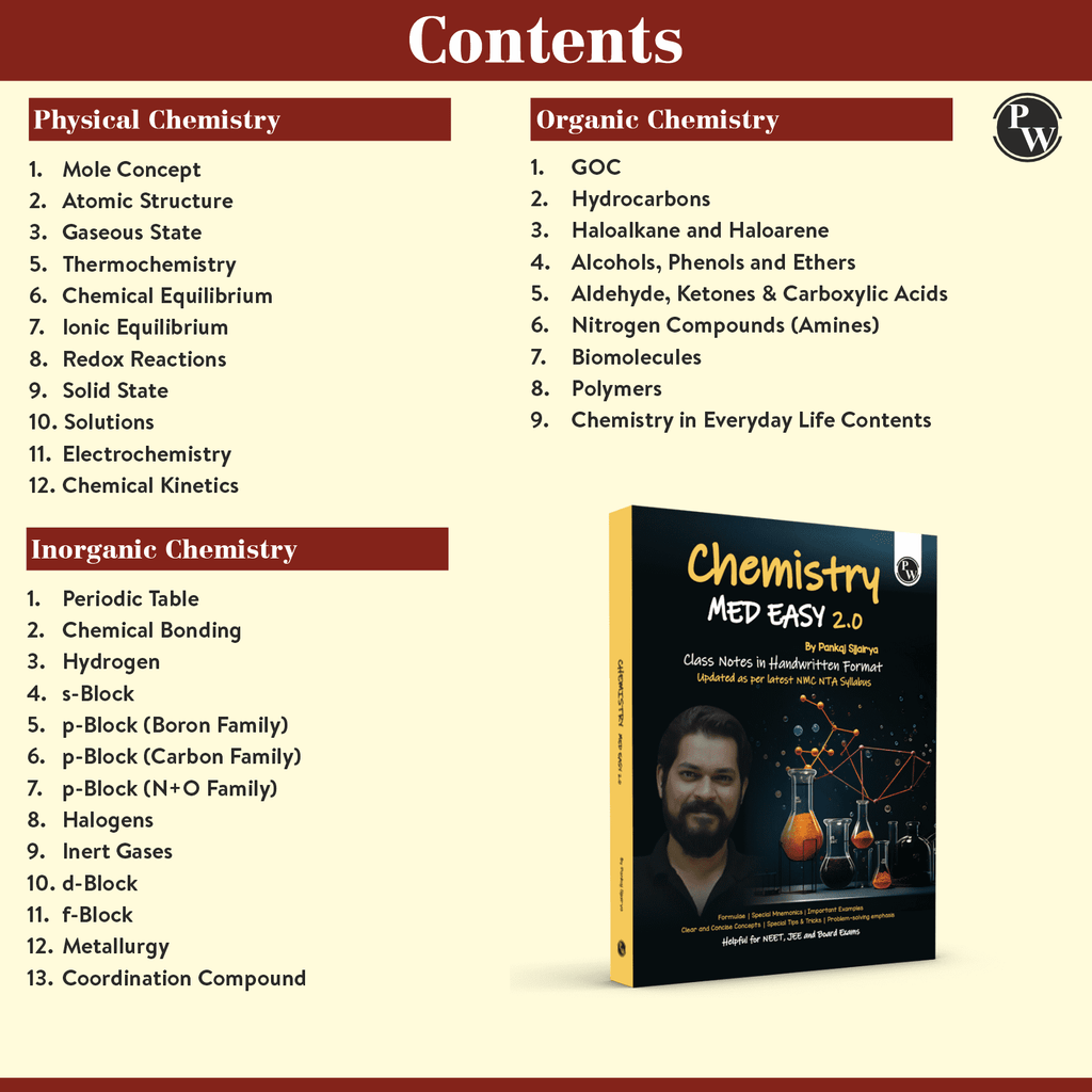Chemistry Med Easy | Notes, Formulas, Tips & Tricks for NEET/JEE & Board Exams | Pankaj Sir Chemistry Handwritten Notes --