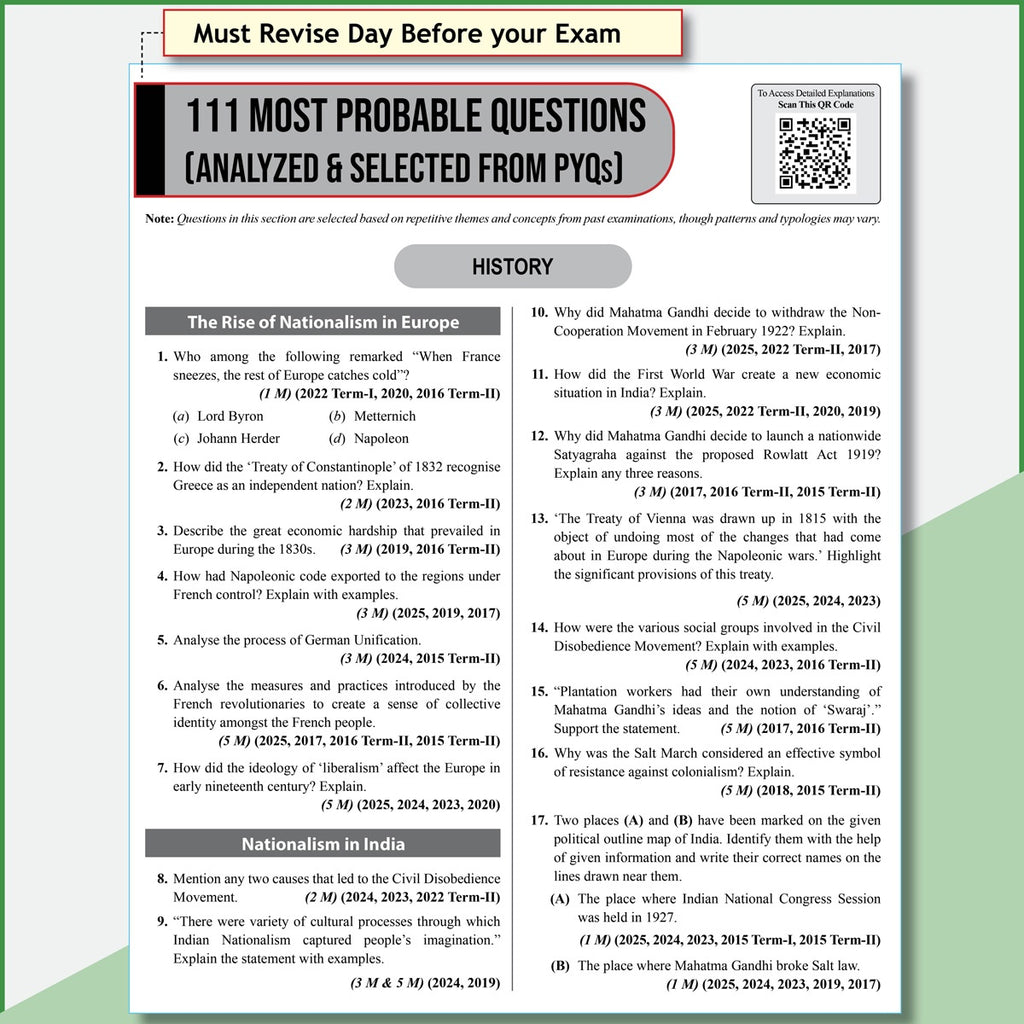 PW 15 CBSE Sample Papers Class 10 Social Science For 2027 Board Exam (New Pattern) | CBSE Like Question Booklet and Answer Sheets, Marking Stickers, Mind Maps, Most Probable Questions