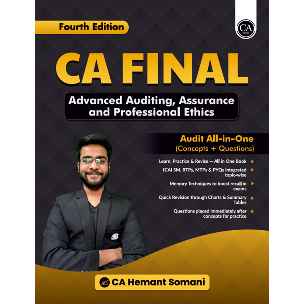 CA Final Advanced Auditing, Assurance & Professional Ethics All in One Book By CA Hemant Somani For May 2027 Exams | Concept & Questions, All ICAI SM, RTP, MTP & PYQs Covered