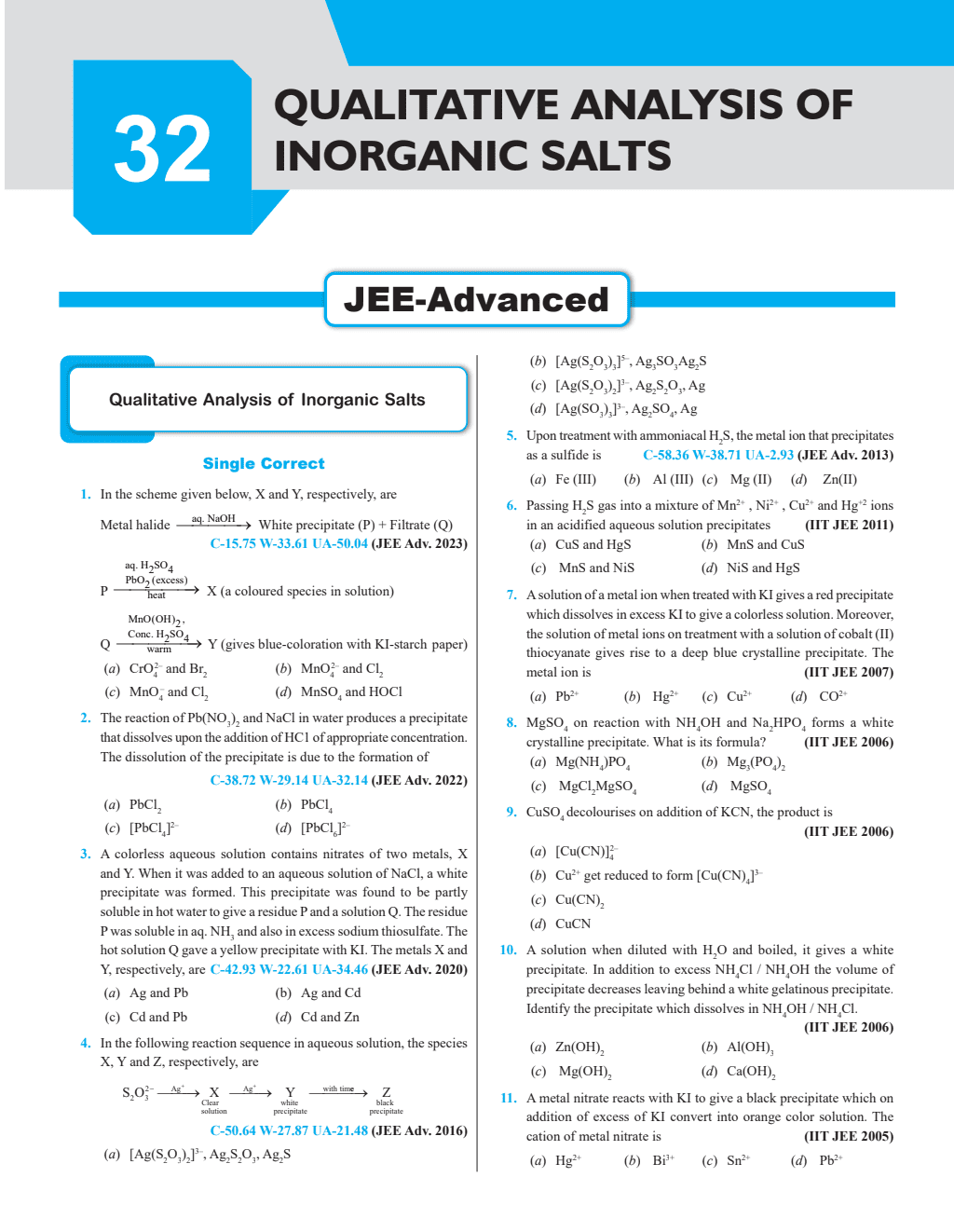 47 Years Chemistry Chapterwise and Topicwise Solved Papers PYQ of JEE Advanced 1978 to 2024