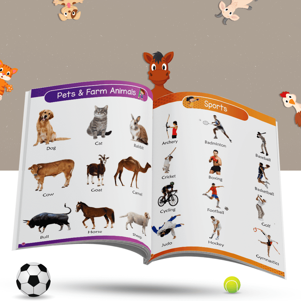 Kids First 1000 Words Book l 50 Topics with Engaging Picture Book for Early Learners and  Children Ages 1, 2, 3, 4, 5, 6 Years