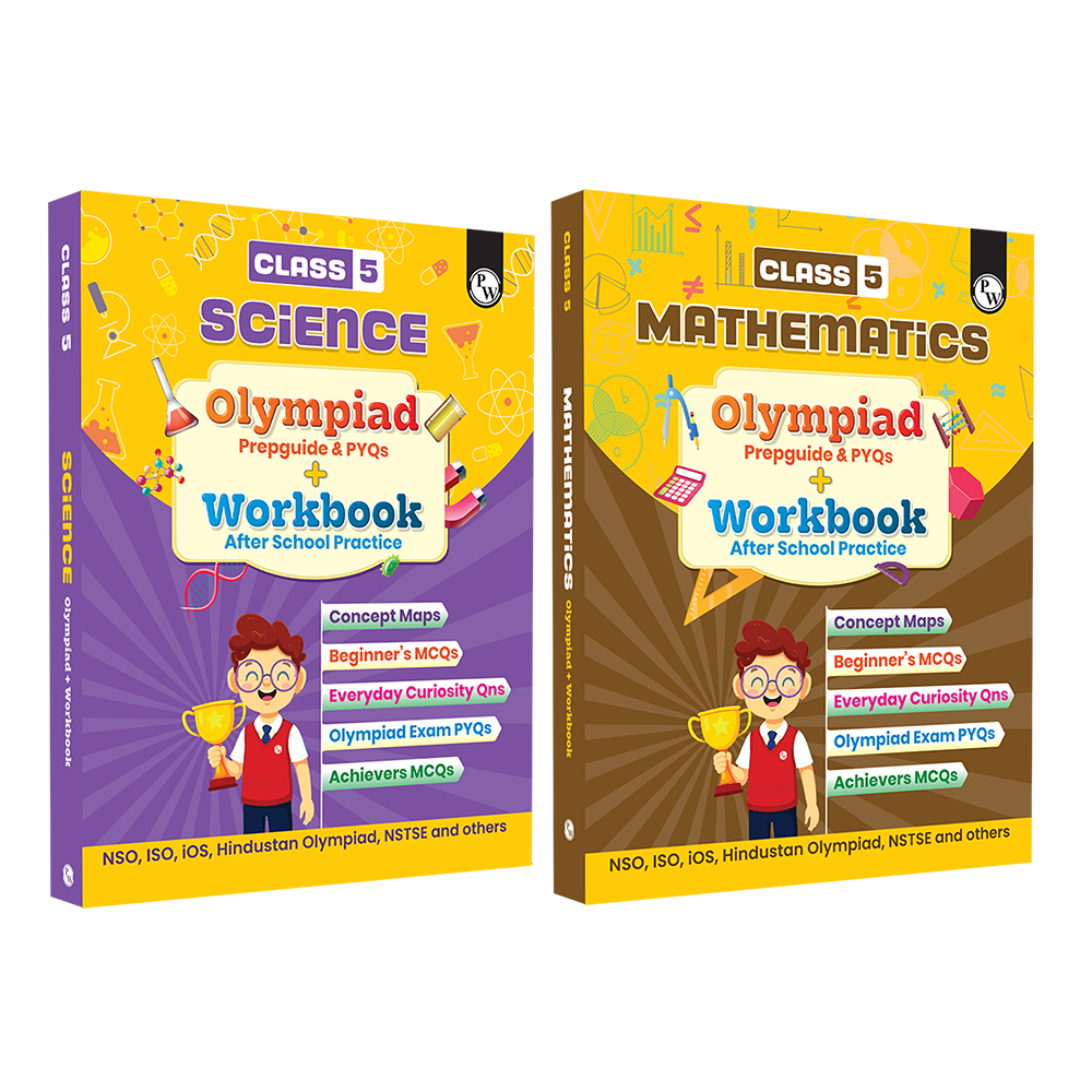 Olympiad Plus Workbook For Class 5 Science and Mathematics Prepguide & PYQs Combo Set of 2 Books | NSO, ISO, iOS, Hindustan Olympiad, NSTSE, IMO, iOM, SEAMO, ISTSE and Others