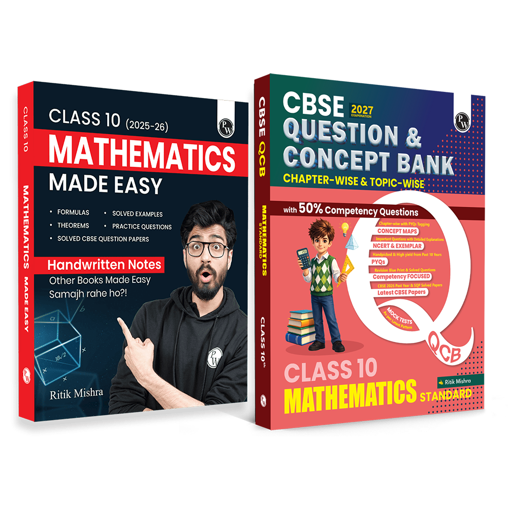 CBSE Class 10 Mathematics Made Easy Handwritten Notes with Question & Concept Bank (QCB) Maths Standard By Ritik Mishra Combo Set of 2 Books For 2026-27 Board Exams