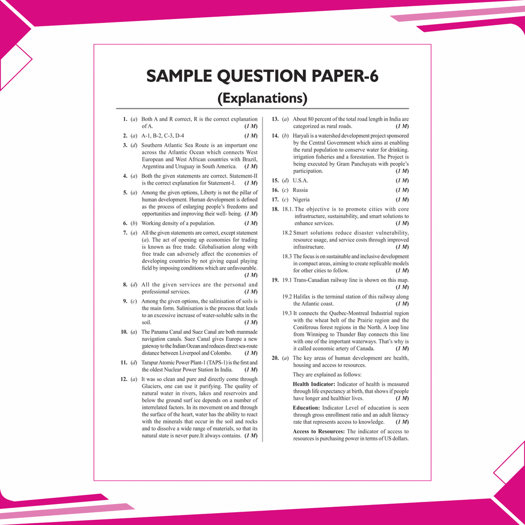 CBSE 11 Sample Question Papers Class 12 Geography for 2025 Exam | Competency-Based Learning | PYQ 2024 with Topper's Explanations, CBSE SQP & CBSE Practice Questions