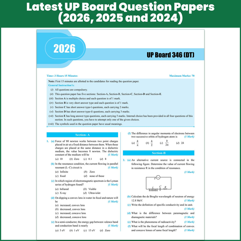 UP Board Class 12 Question Bank Guru Mantra (English Medium) Physics, Chemistry, Maths, English & Hindi Combo Set of 5 Books For 2026-27 Exam | NEP 2020