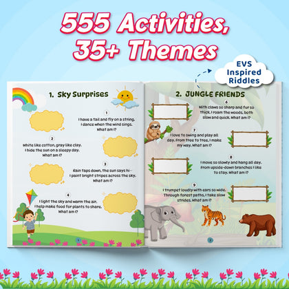 555 Riddles Book For Kids | Theme Based Riddles Book For 4+ Years Old | English Interactive Brain Teasing Riddle Activity Book & Fun Bain Boosters For Growing Kids