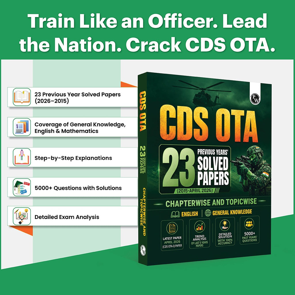 CDS OTA Book 2026 - 23 Previous Year Question Papers (Till April 2026) PYQ | Chapterwise & Topicwise 5000+ PYQs with Detailed Solutions | Covered English & General Knowledge