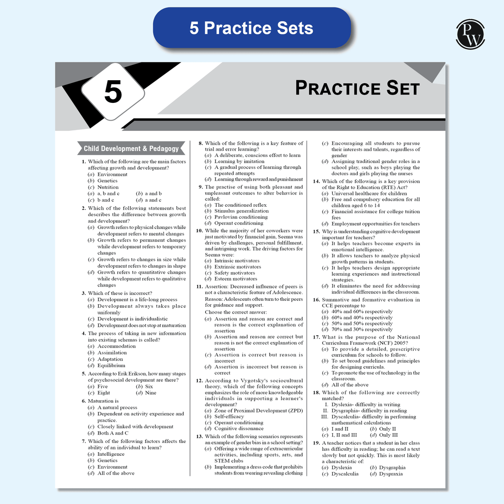 22 CTET Paper 1 Previous Year Question (Class 1 – 5)( 2024 - 2011) with Latest Paper (Held on 14 December 2024) | 5 Practice Sets | OMR Sheets | English Edition