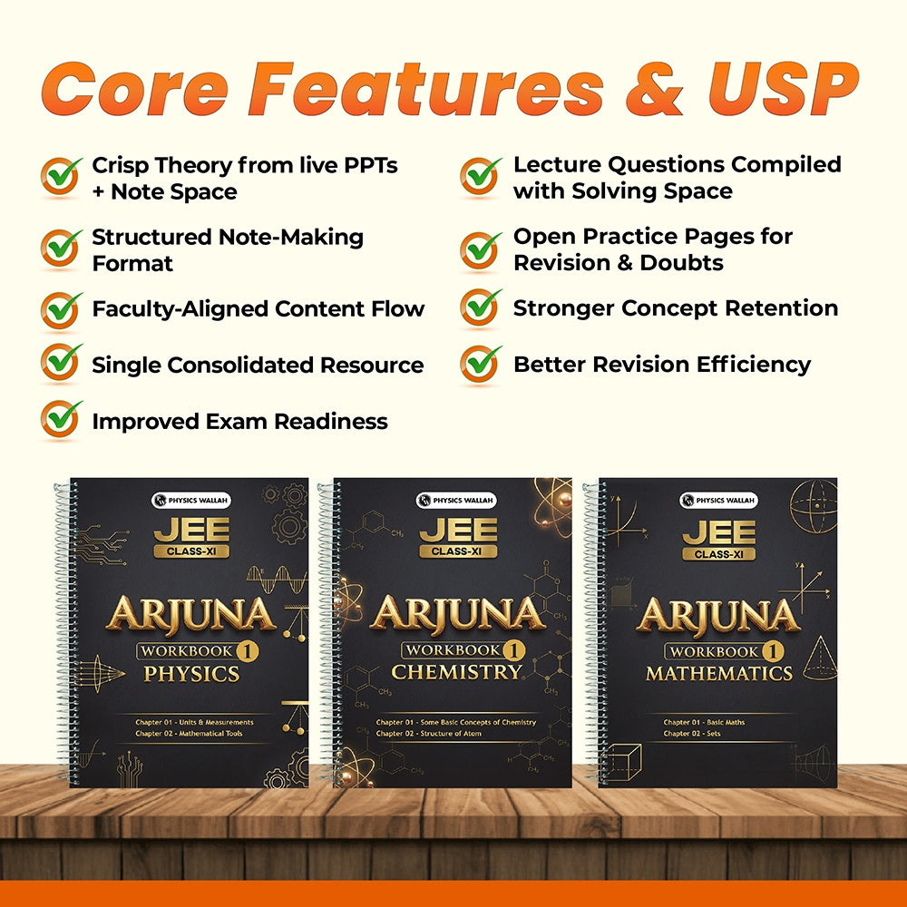 Arjuna For JEE Main & Advanced Class 11 Physics, Chemistry & Mathematics Workbook Combo Set of 3 Books (2026 Edition)