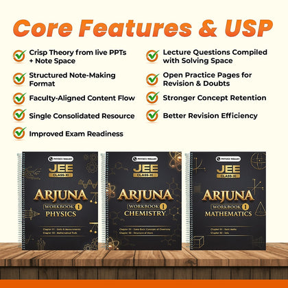 Arjuna For JEE Main & Advanced Class 11 Physics, Chemistry & Mathematics Workbook Combo Set of 3 Books (2026 Edition)