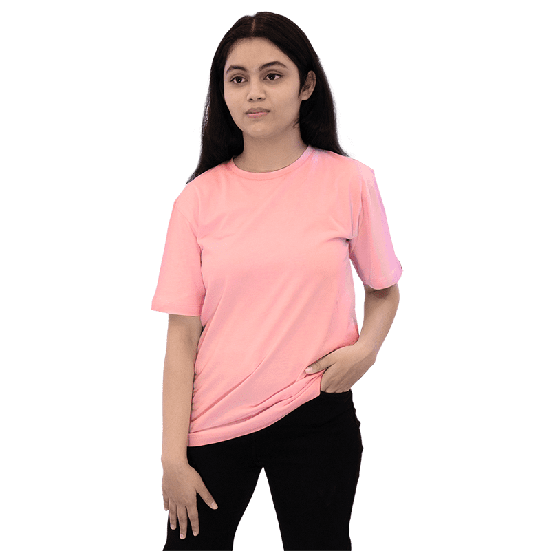 Everyday Essential 100% Cotton Unisex Solid Light Pink T-shirt (XL)