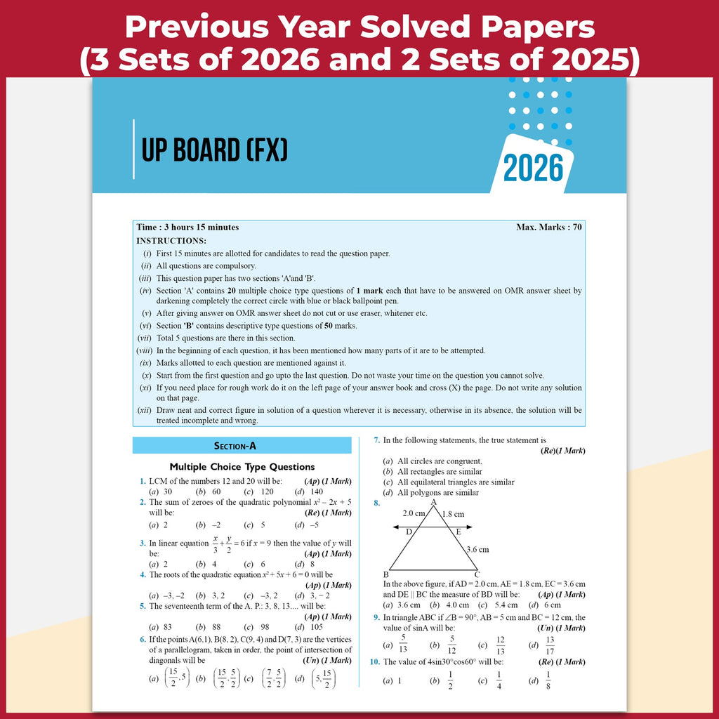 PW UP Board Class 10 Question Bank Mathematics Guru Mantra By Priyam Mishra Sir For 2026-27 Exam | NEP 2020 | Chapter-wise NCERT Exercises with Mind Maps & PYQs