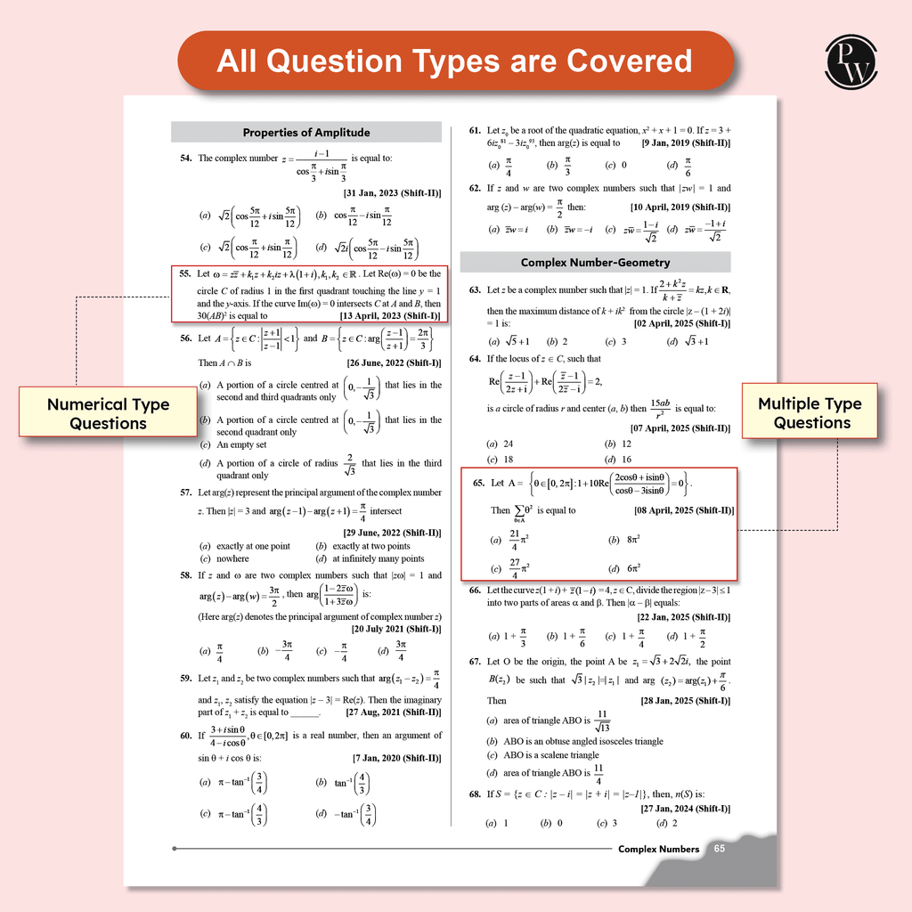 JEE Main 7 Years (2019 - 2025) Mathematics All 144 Shifts Online Previous Years Solved Papers Chapterwise and Topicwise PYQs For JEE Main 2026 Exams | Concentrate on Relevance