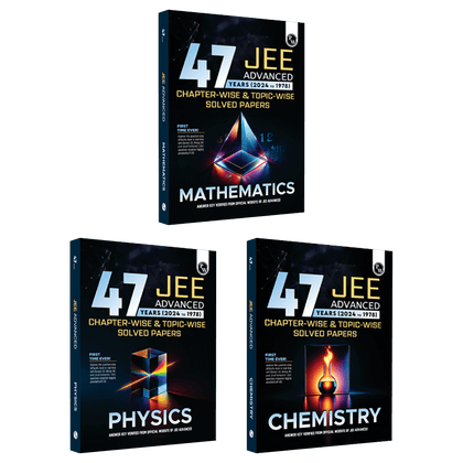 47 Years Physics, Chemistry and Mathematics Combo Set of 3 Books Chapterwise and Topicwise Solved Papers PYQ of JEE Advanced 1978 to 2024