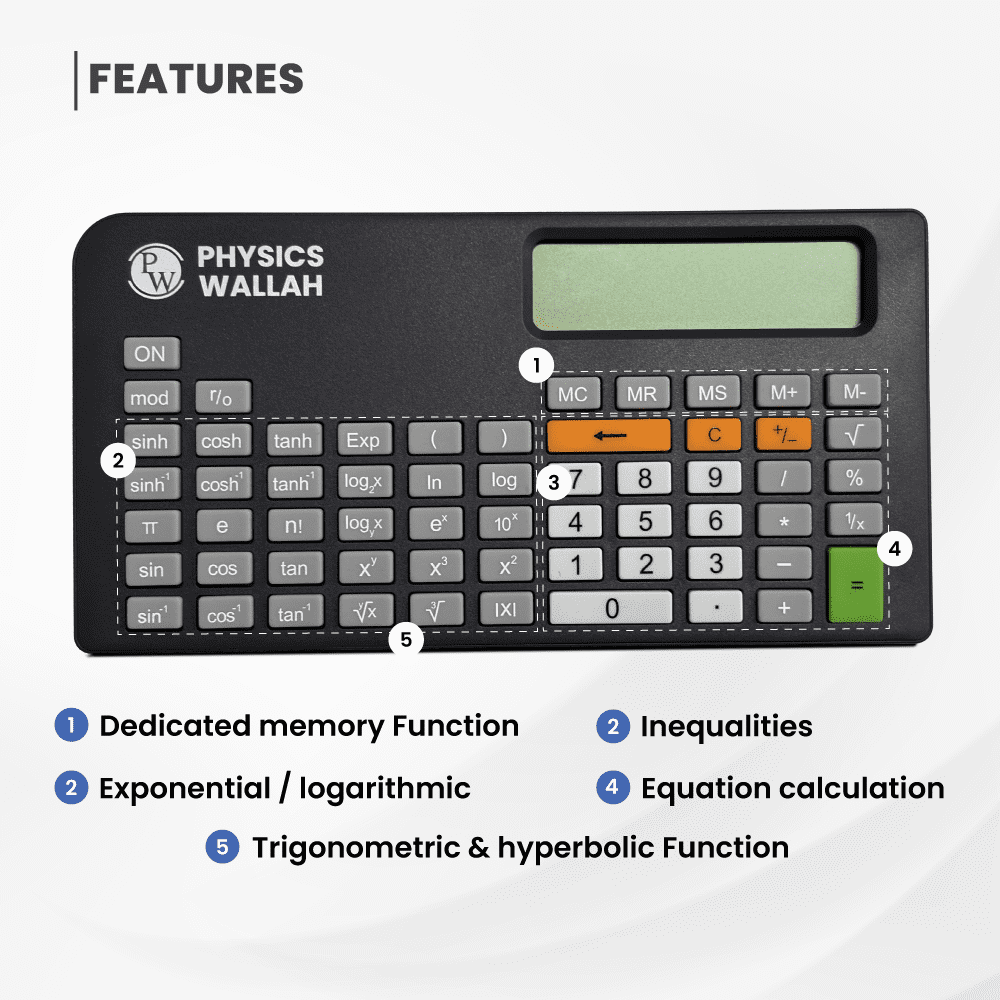 PW Grey Scientific Calculator | Advanced & Mini | Best for Engineering Students | Multi-functional, Easy-to-Use | Ideal for Complex Equations & School Use