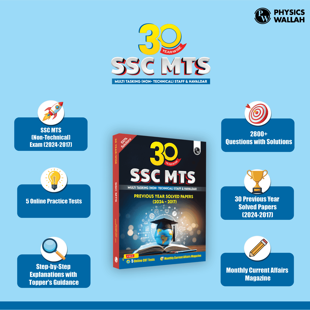 30 SSC MTS Multi Tasking (Non-Technical) Staff and Havaldar Previous Solved Papers (2024 -2017) with 5 Online Mock Tests For Exam 2025-26 | PYQs | Fully Solved | English Edition