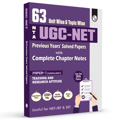 63 UGC NET Paper 1 Previous Year Solved Papers with Complete Chapter Notes I Unitwise and Topicwise | 16 Years PYQs upto September 2024 I NET, JRF, SET