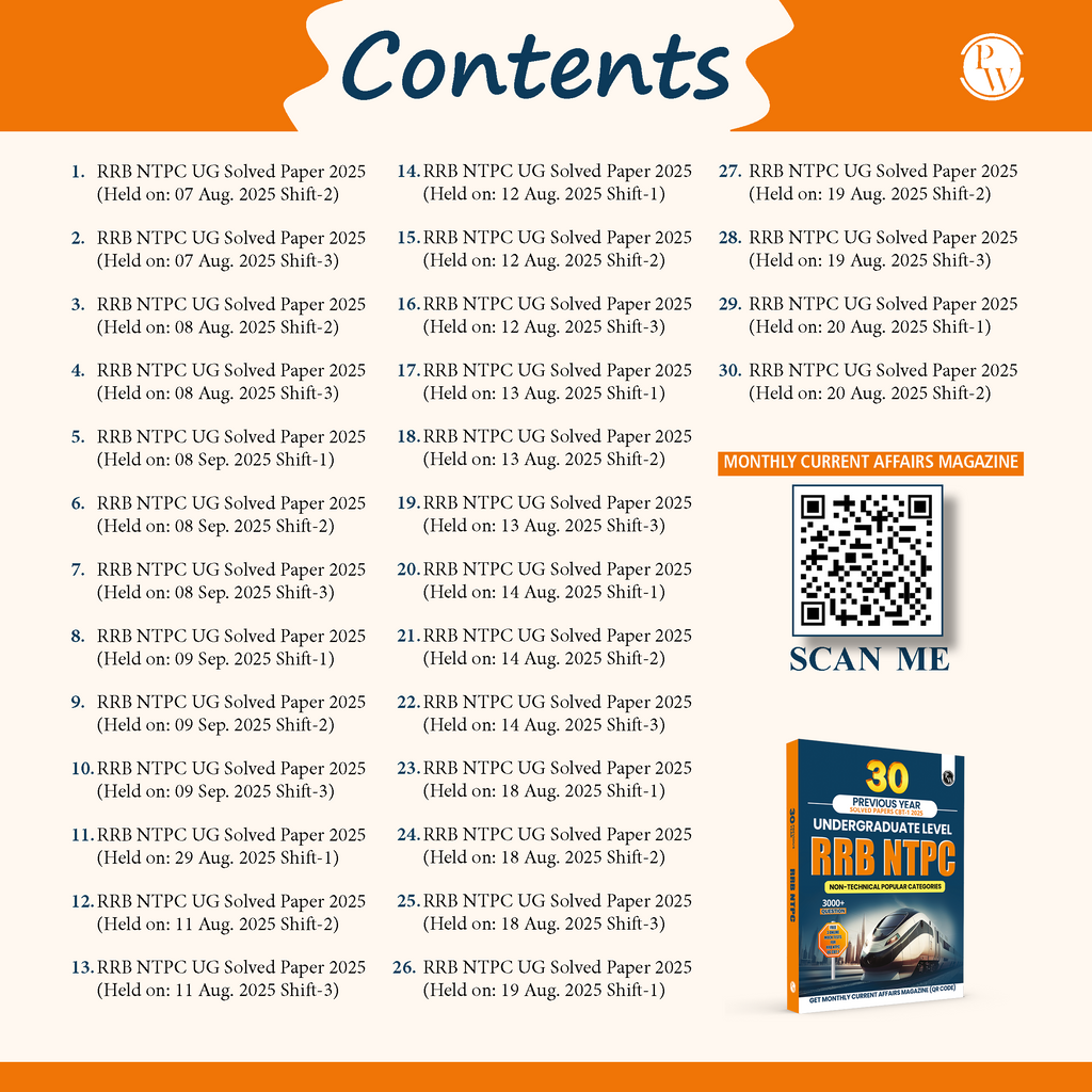 RRB NTPC Undergraduate 30 Previous Year Solved Papers CBT-1 2025 (PYQ) | 3000+ Questions | 3 Online Mock Tests for Exam 2026 | English Medium