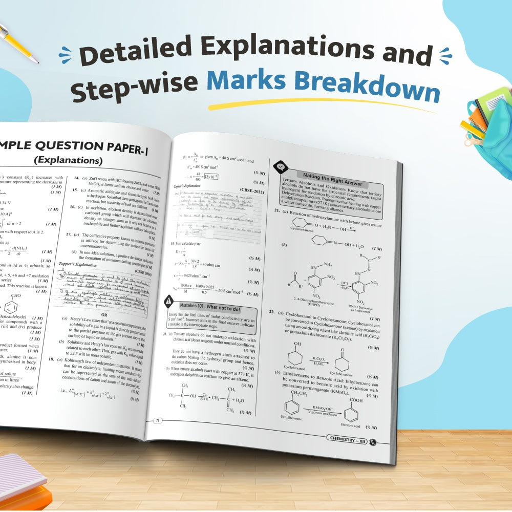 CBSE 12 Sample Question Papers Class 12 Chemistry For 2027 Board Exam (New Pattern) | 2026 Solved Paper, Chapterwise Mind Maps, Stepwise Marking