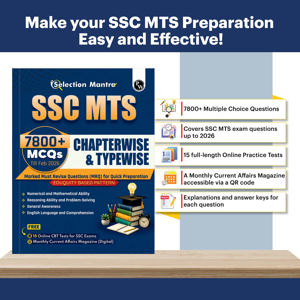 PW Selection Mantra For SSC MTS Multi Tasking (Non-Technical) Staff Exams 2026-27 | Chapterwise & Typewise Past Year Questions Till Feb 2026 | 7800+ PYQ | 15 Online CBT | English Edition