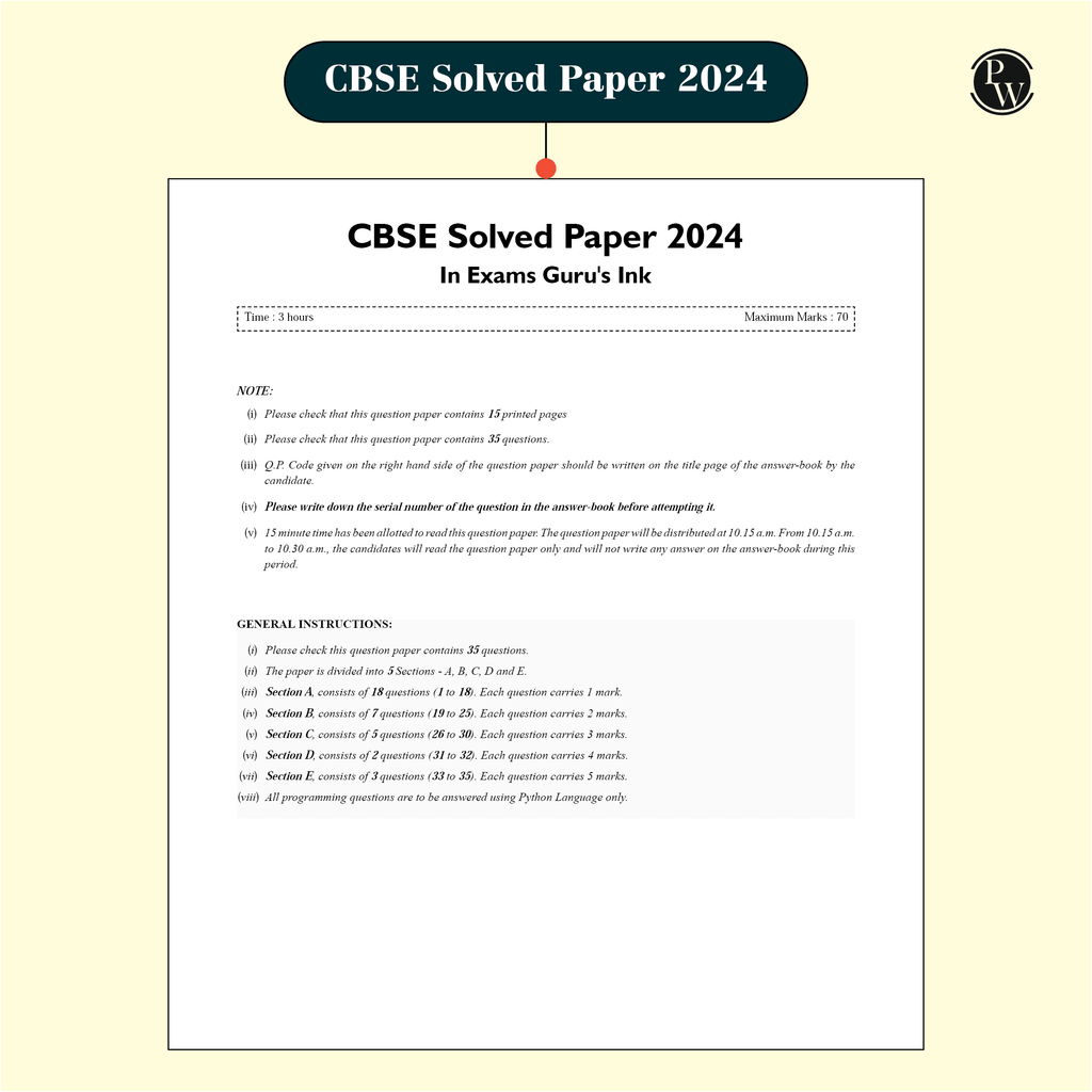 CBSE 11 Sample Question Papers Class 12 Computer Science for 2025 Exam | PYQ 2024, CBSE SQP & CBSE Practice Questions