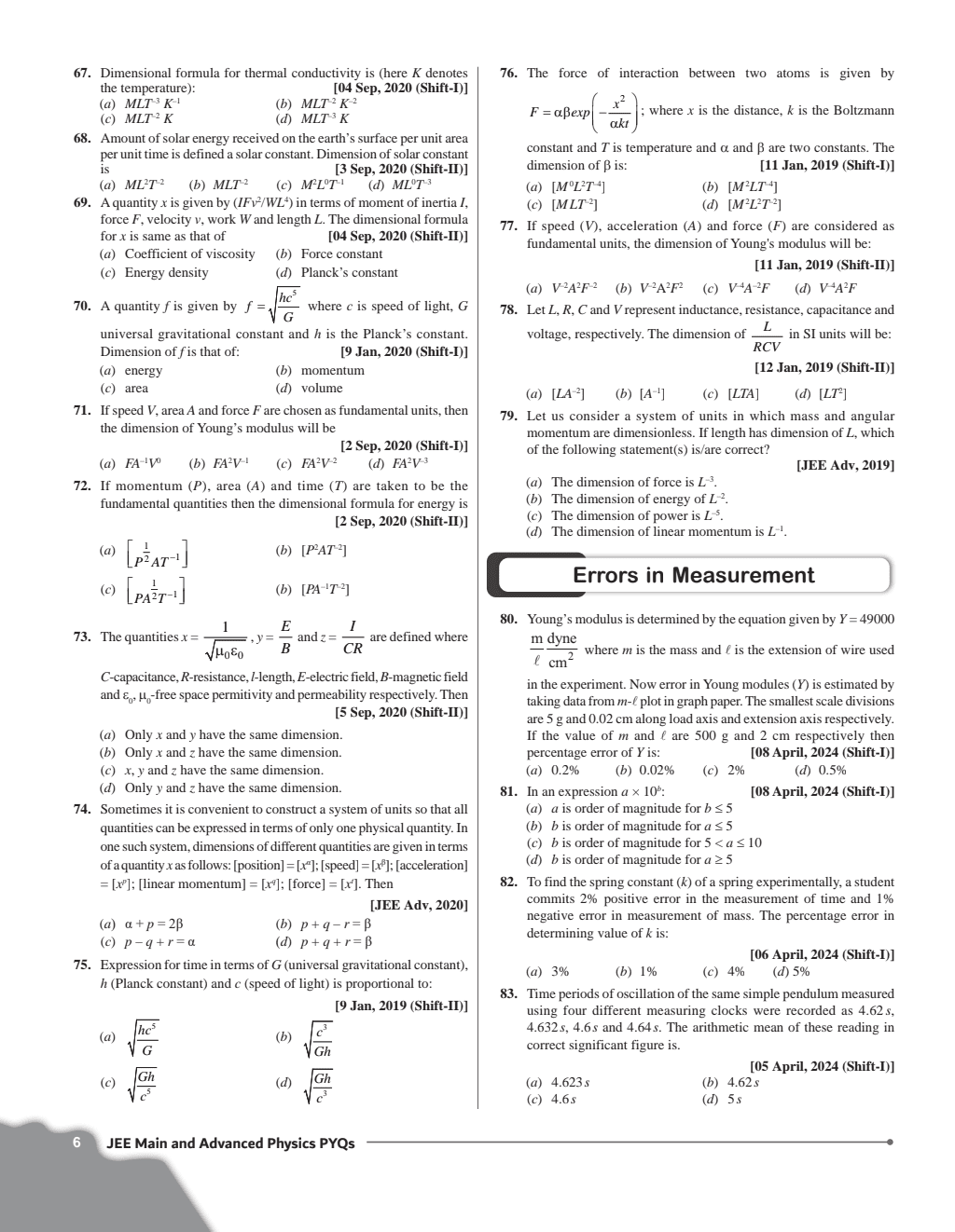 JEE Advanced 47 Years with JEE Main 124 Sets PYQs Chapterwise and Topicwise Solved Papers Physics