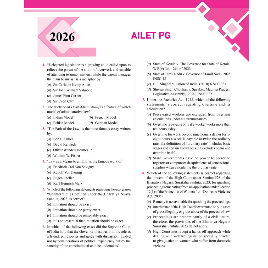 AILET PG Books for Preparation 2027 | 6 Previous Year Solved Papers (2026-2021) with explanation and Detailed Video Solutions | Trend & Pattern Analysis