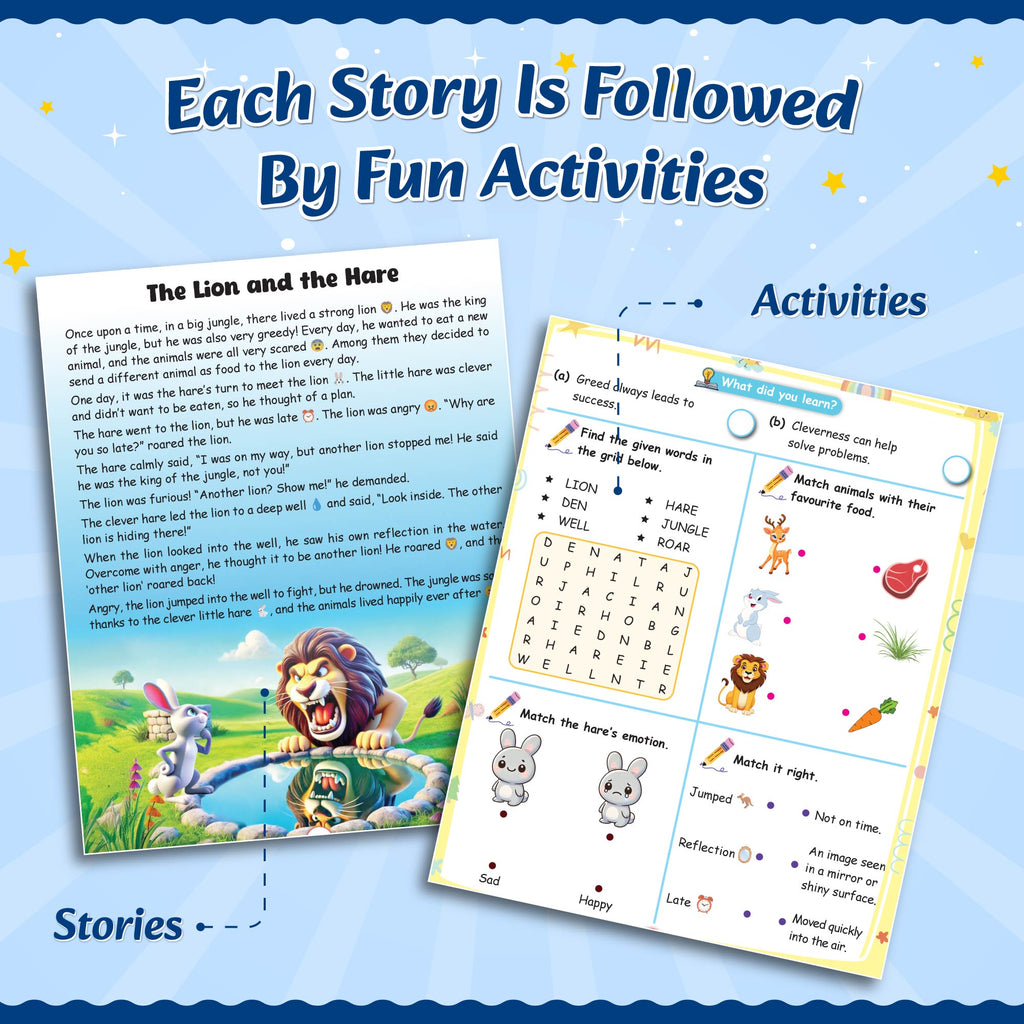 100+ Panchatantra Stories with 500+ Activities| 100 Timeless Moral Stories With Screen free Activities For 2+ Years Old Kids | Fun Creative Images,Stories For Growing Kids- PW Kids