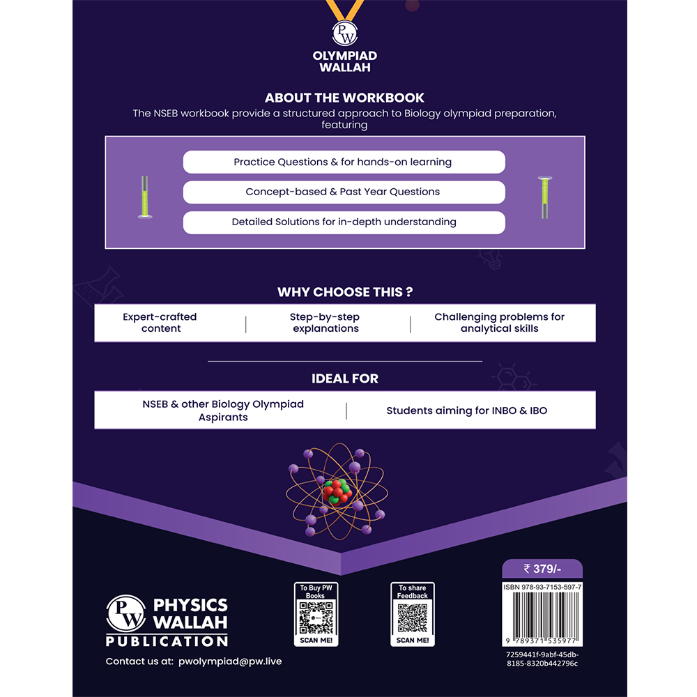 Olympiad Wallah NSEB Class 12 Advanced Biology (Part 1) For Biology Olympiad 2025 | Practice Questions, PYQ, Detailed Solutions | Ideal For INBO & IBO